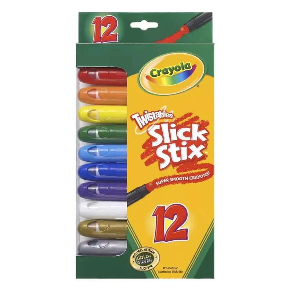 12pc Crayola Kids /Childrens Creative Slick Stix Crayons 36m+