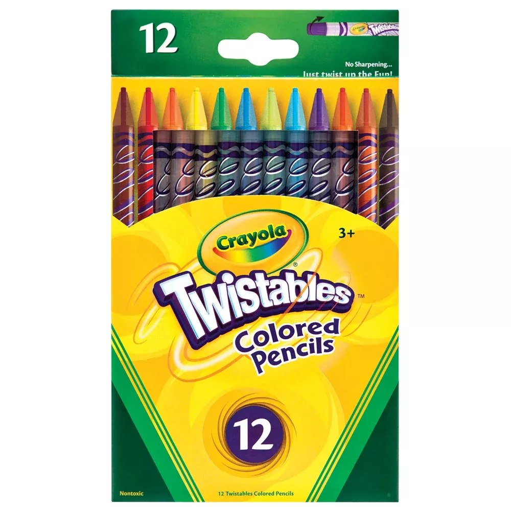 12pc Crayola Twistable Coloured Pencils Art /Craft 3y+