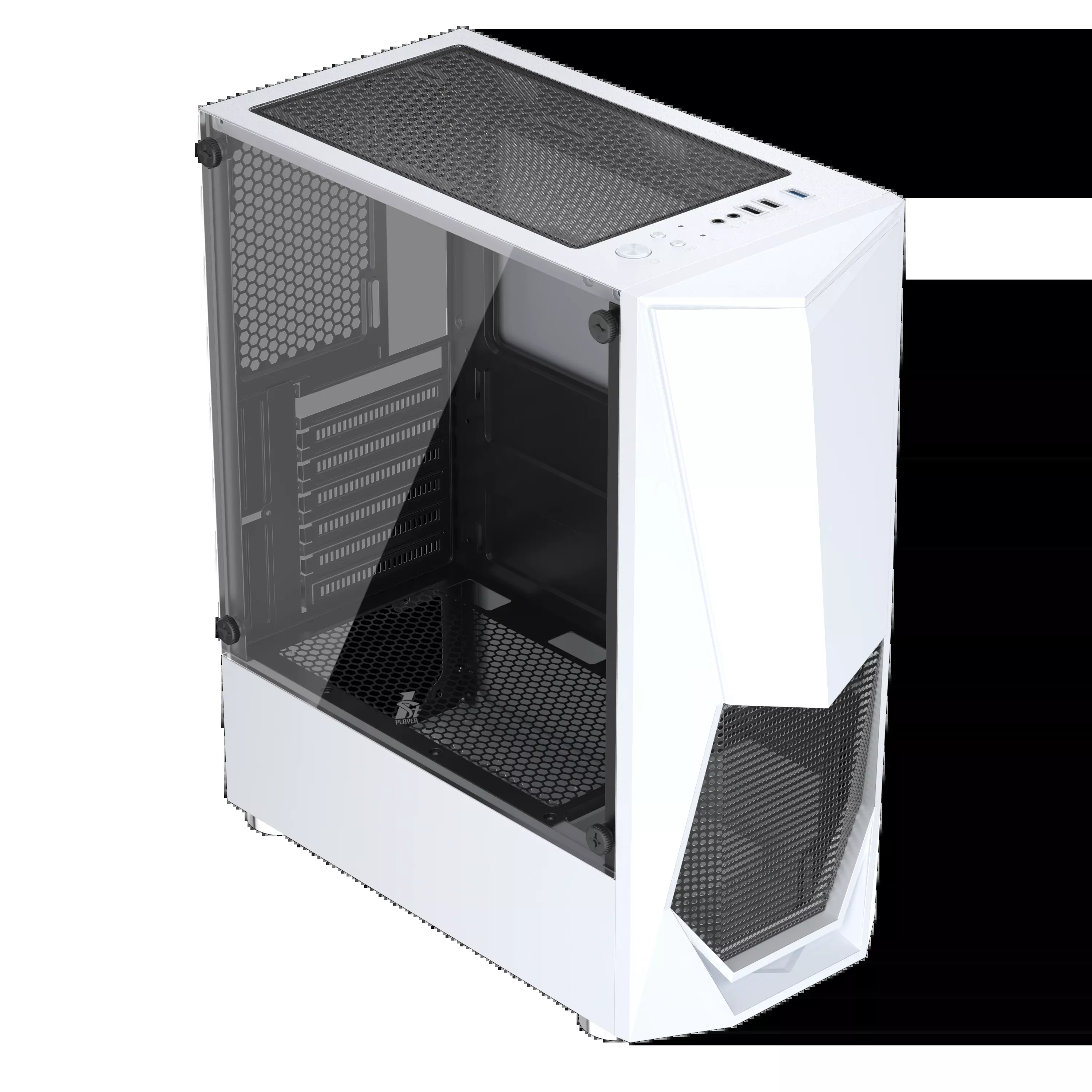 1st Player DK-3 ATX /Micro ATX Tempered Glass PC Computer Case (White)