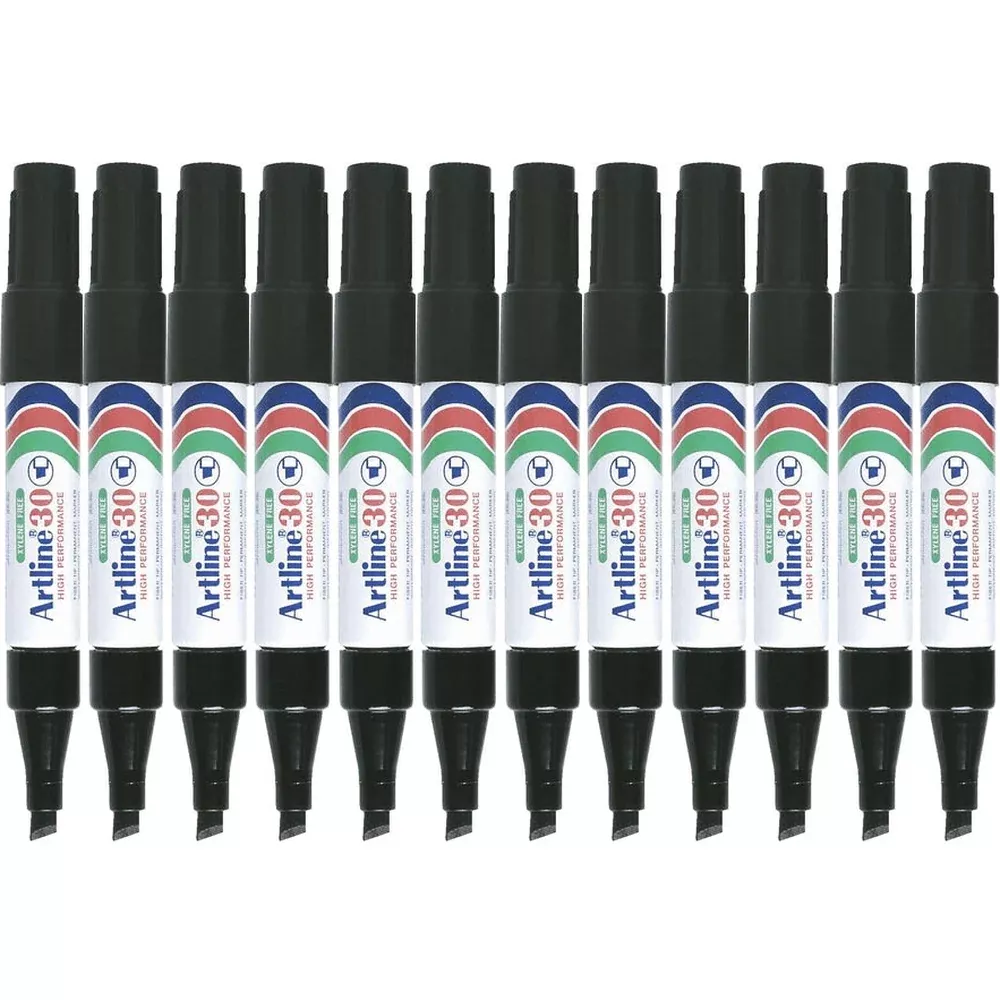 Artline 30 Box 12 Mini Permanent Marker Chisel 5mm (Black)