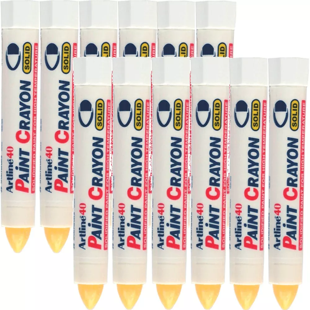 Artline 40 Box 12 Permanent Paint Crayon (Solid Yellow)