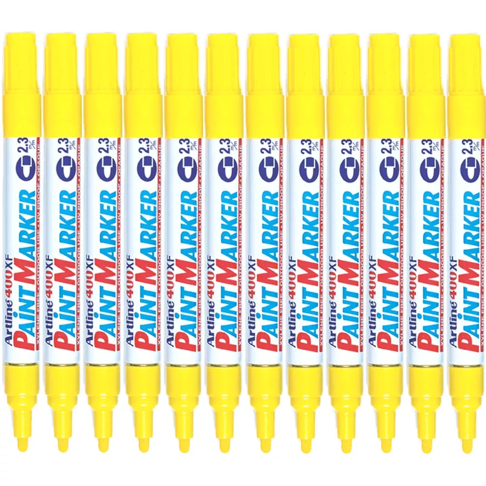 Artline 400XF Box 12 Paint Marker Pen Bullet 2.3mm Tip (Yellow)