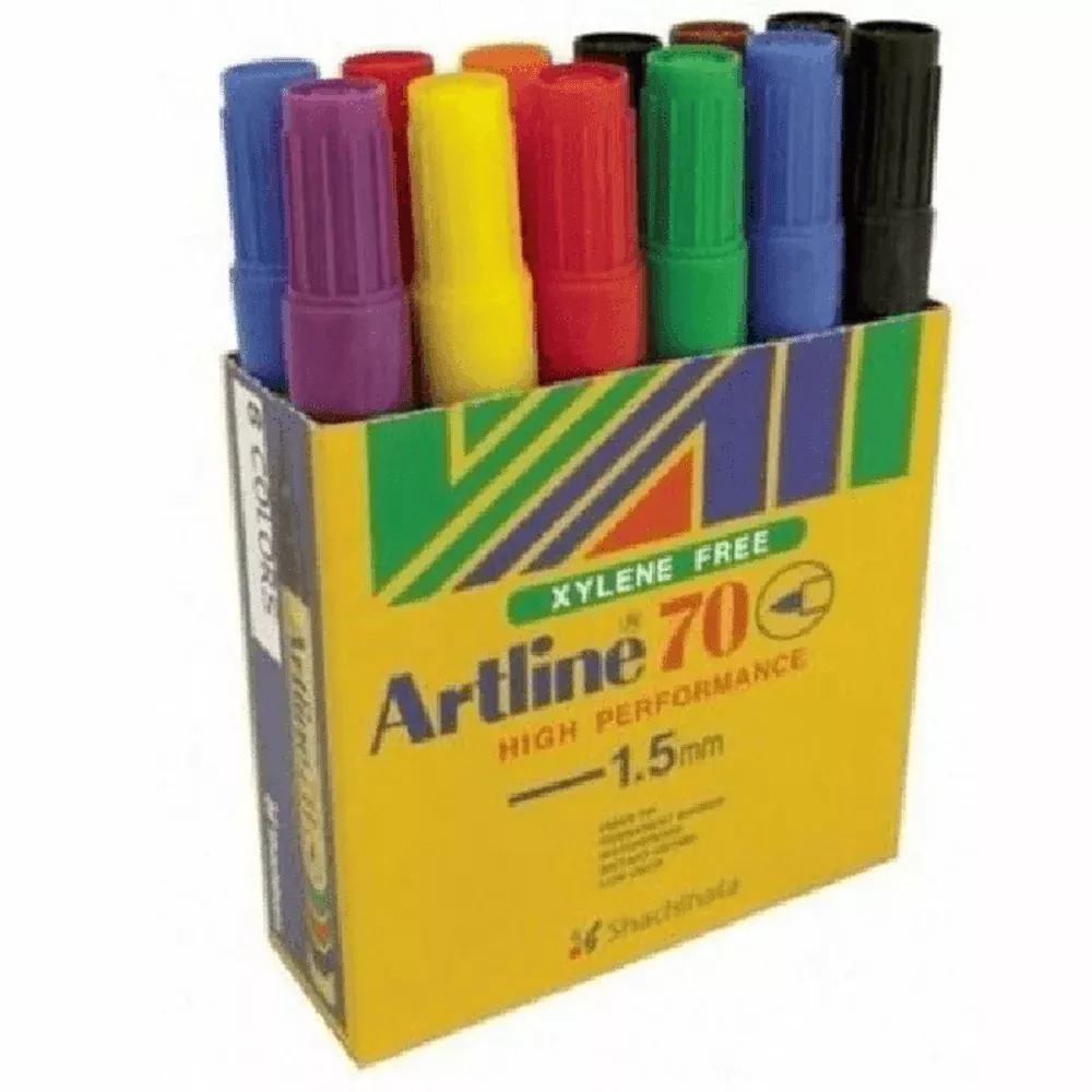 Artline Box 12 70 Permanent Marker 1.5mm Bullet Tip (Assorted)