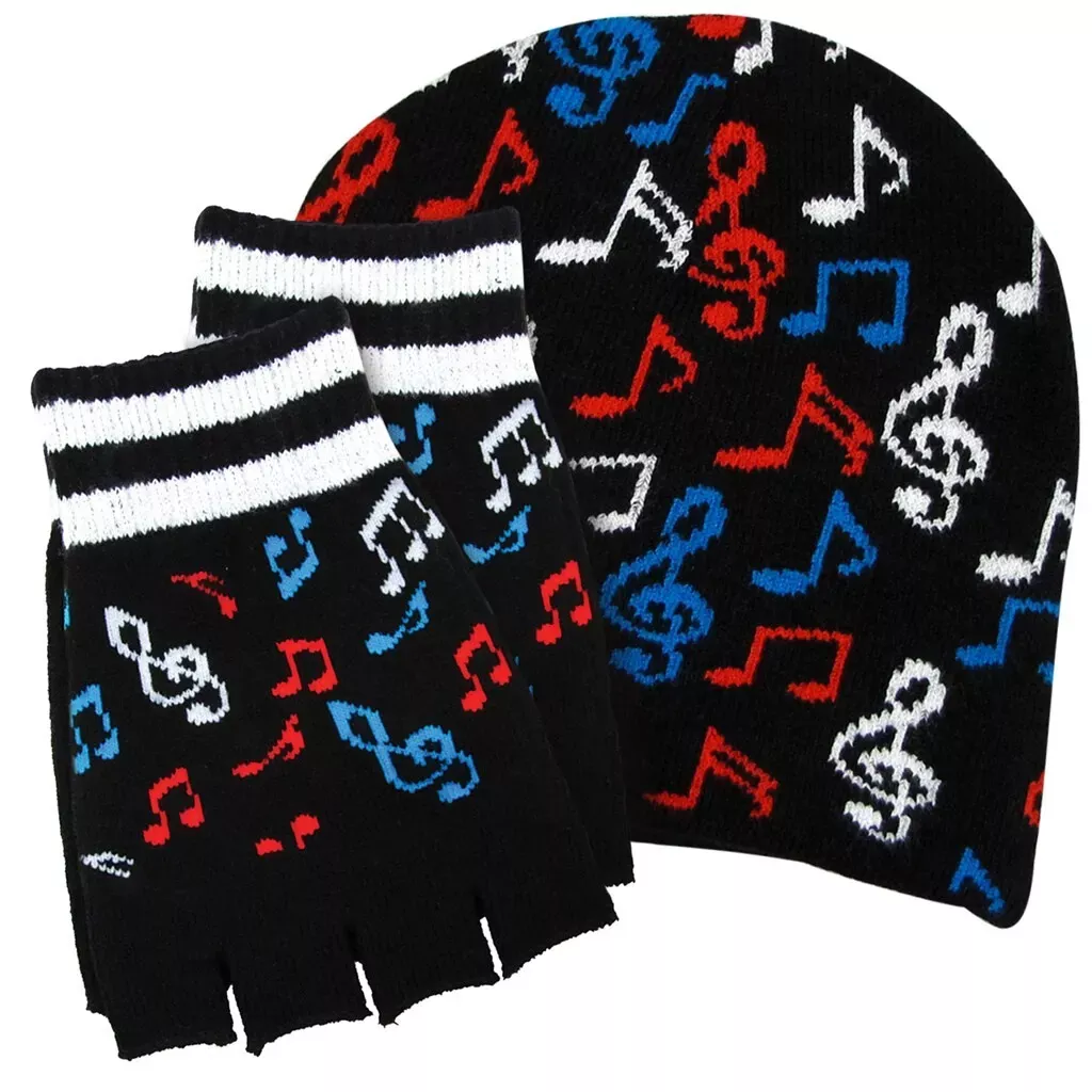 Beanie and Fingerless Glove Bundle, Multi-Color