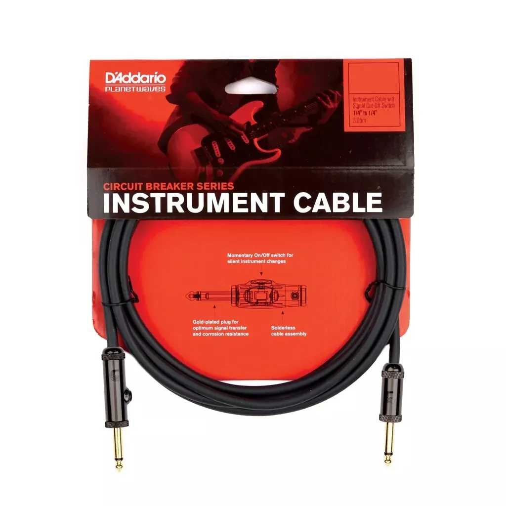 D'Addario Circuit Breaker PW-AG-15 Instrument Cable, 15 Feet