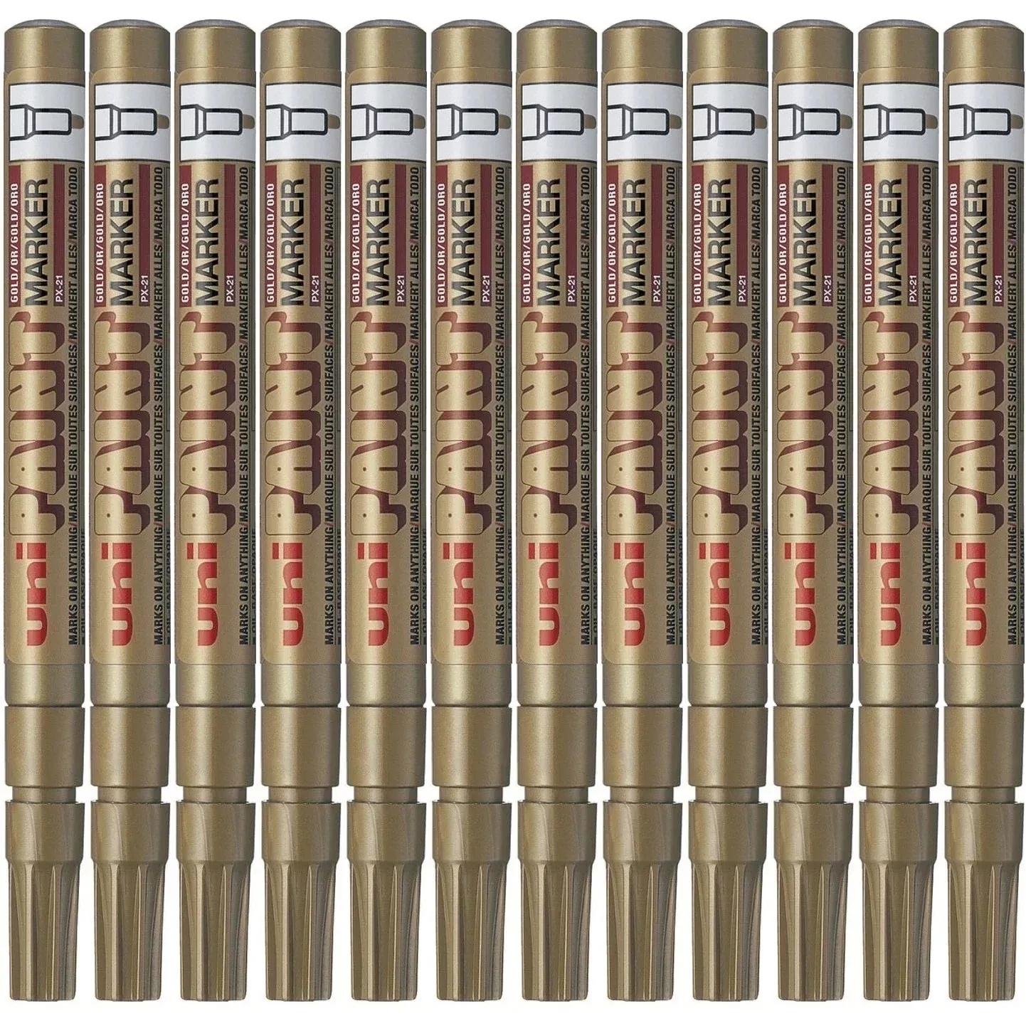 Uni-Ball PX-21 Paint Marker Bullet Tip 1.2mm Gold Box 12